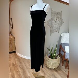 Velvet Long Column spaghetti Strap Bodycon Dress